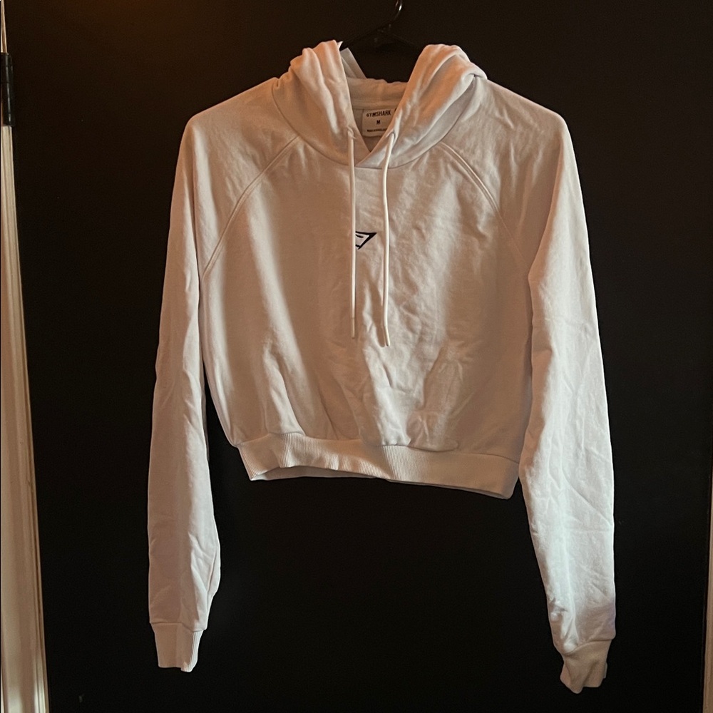 Gymshark White Cropped Hoodie